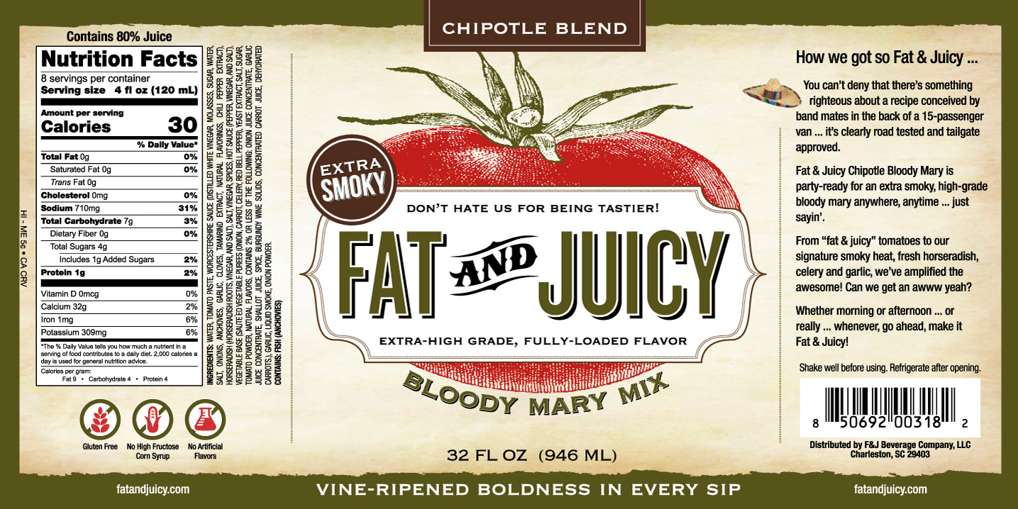 Fat and Juicy Chipotle Bloody Mary Mix Image of Label