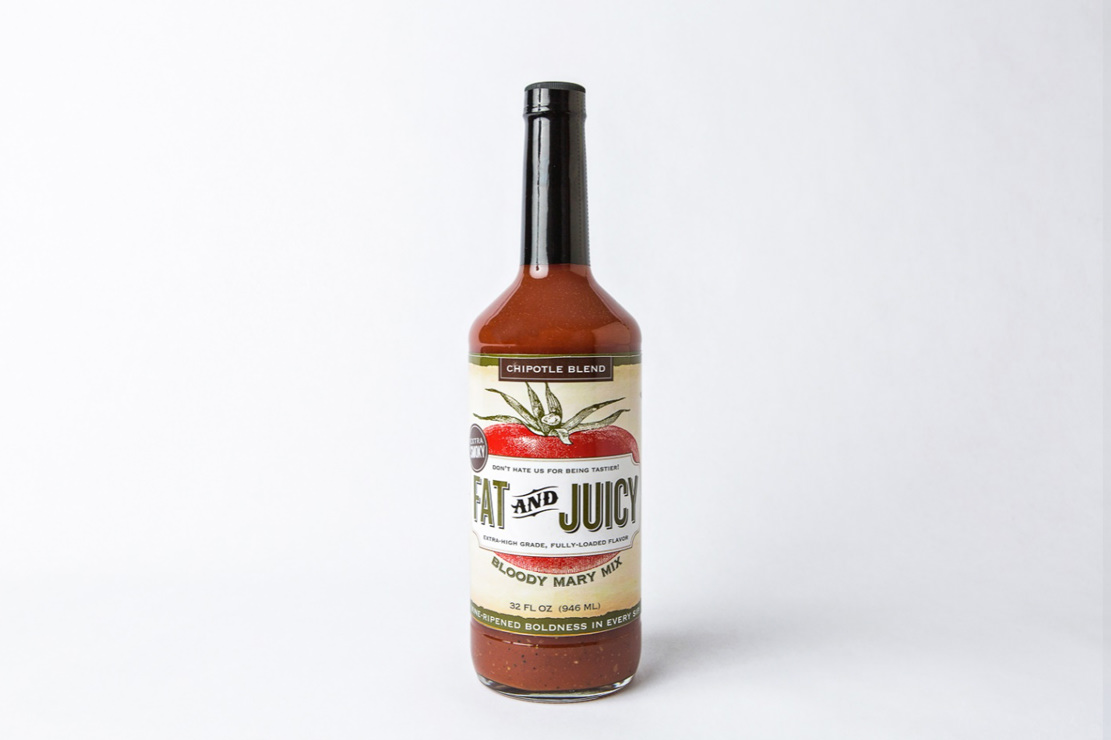 Fat and Juicy Chipotle Bloody Mary Mix Photograph of Bottle