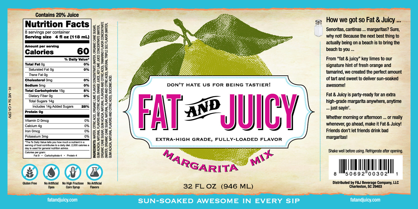 Fat and Juicy Margarita Mix Image of Label