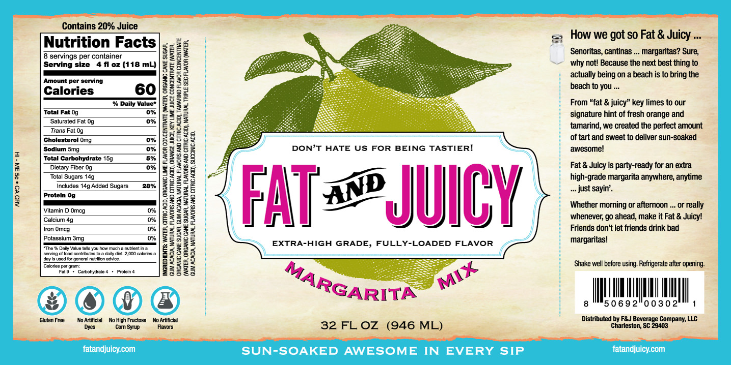 Fat and Juicy Margarita Mix Image of Label