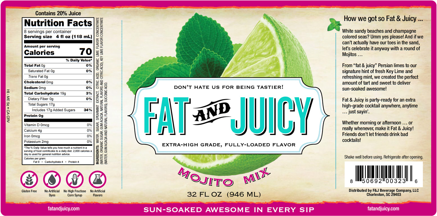 Fat and Juicy Margarita Mix Image of Label